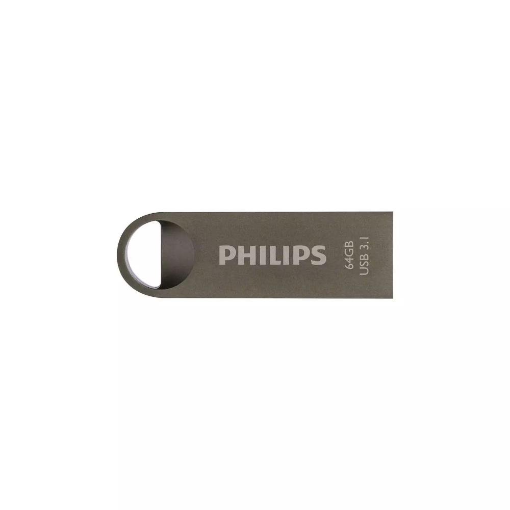 0065989_0 Philips Moon 64GB USB 3.1 Stick Ασημί (FM64FD165B/00) (PHIFM64FD165B-00)