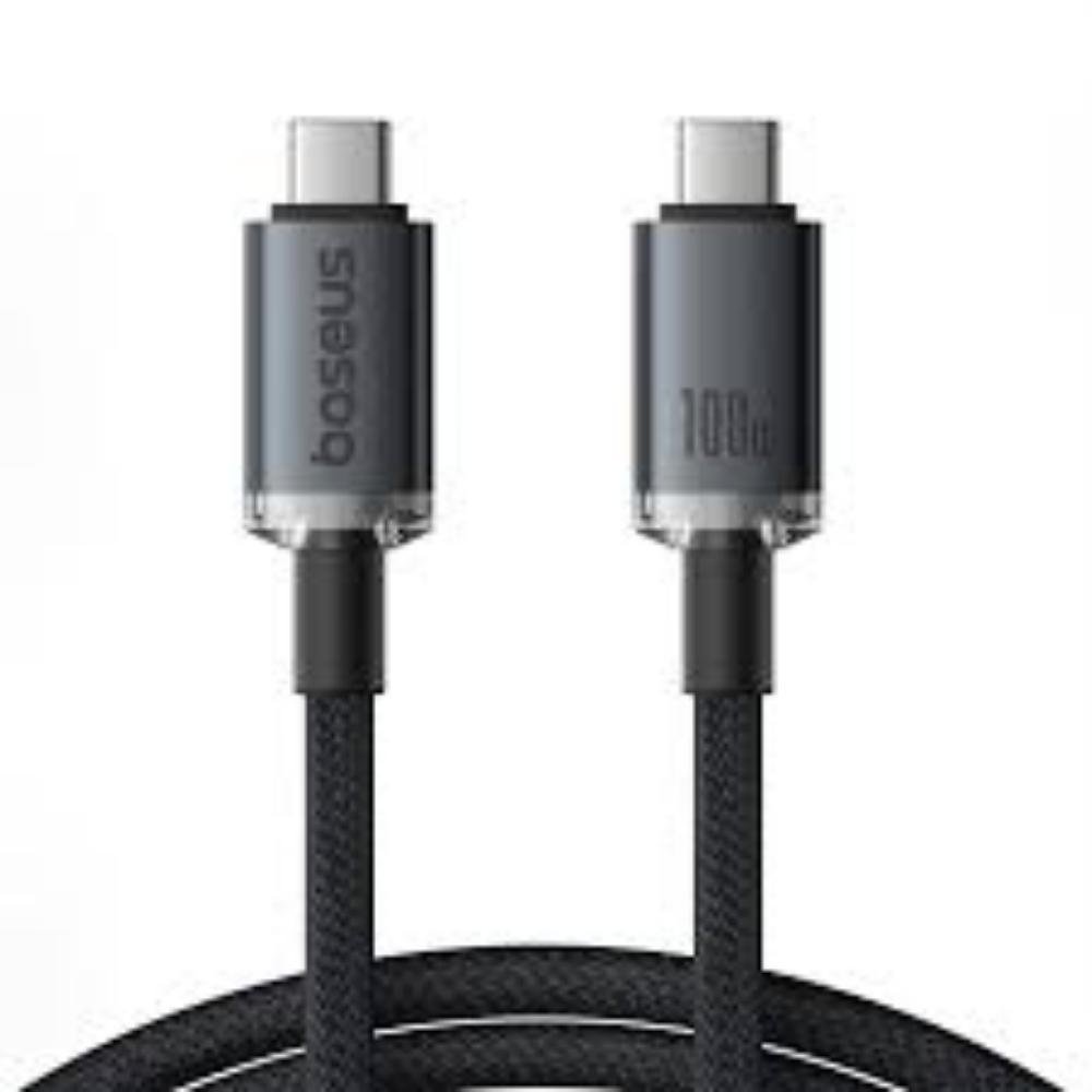 0069257_0 Baseus Fast Charging Cable Crystal Shine USB-C to USB-C 100W 1.5m 20Gb Black (P10318204111-00) (BASP10318204111-00)