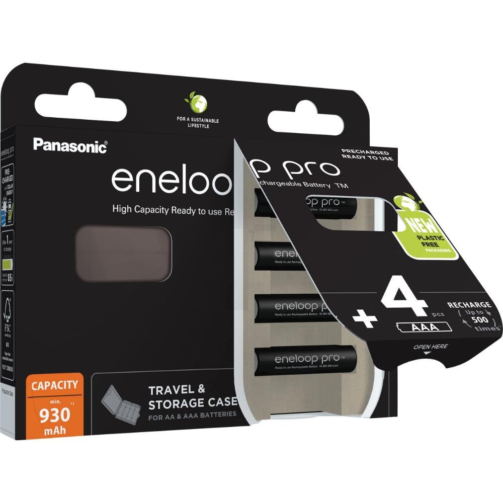 0079812_0 Panasonic Eneloop PRO NEW Ni-MH 930mAh BK-4HCDEC4BE Rechargeable Batteries R03 / AAA (blister + box) (PAN19726)
