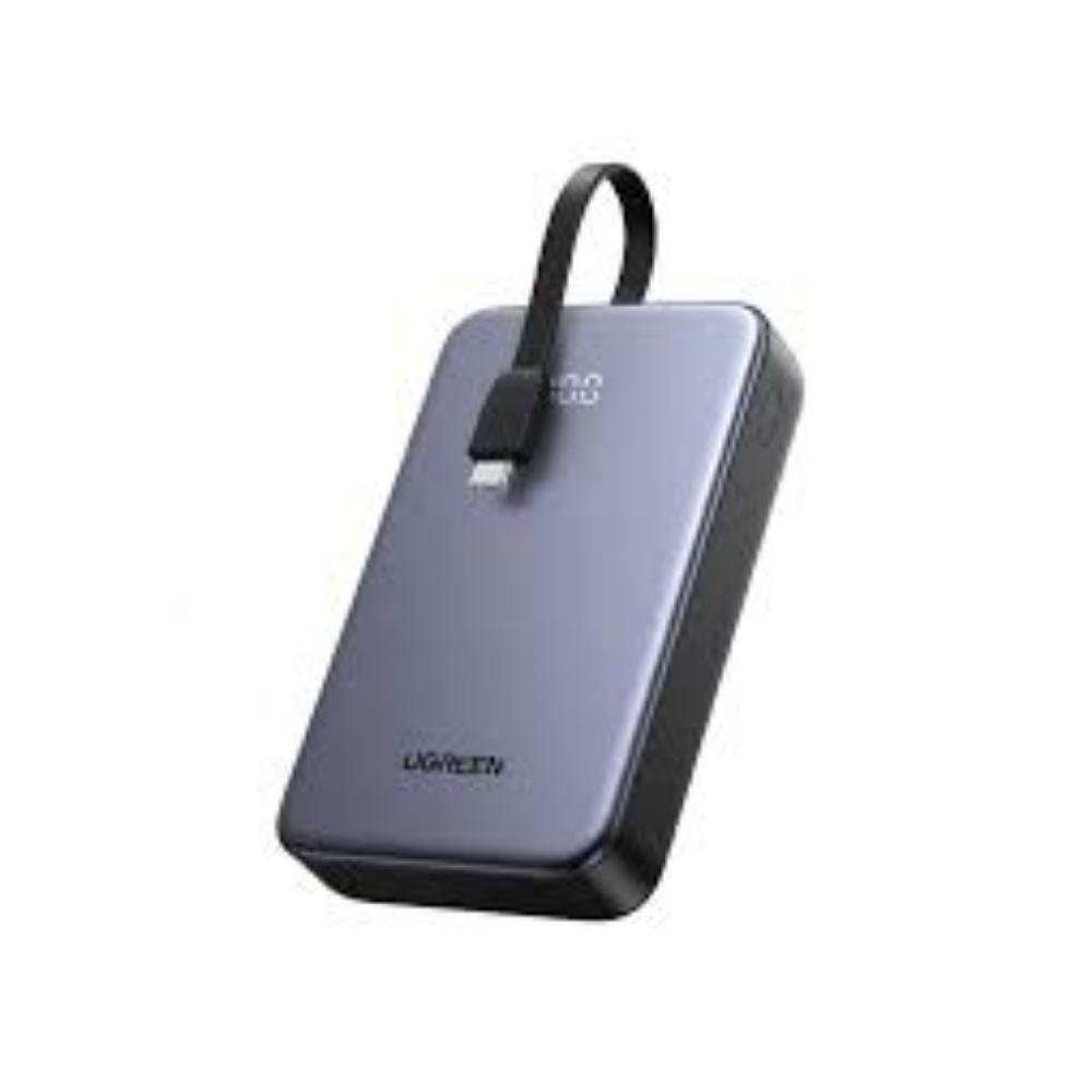 0080604_0 Ugreen Powerbank 20000mAh PB505 USB + USB-C ενσωματωμένο καλώδιο 20W γκρι (45762) (UGR45762)