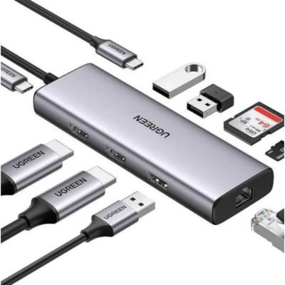 Ugreen CM498 USB-C Hub 3x USB HDMI VGA RJ45 SD/TF PD 100W (15375) (UGR15375)