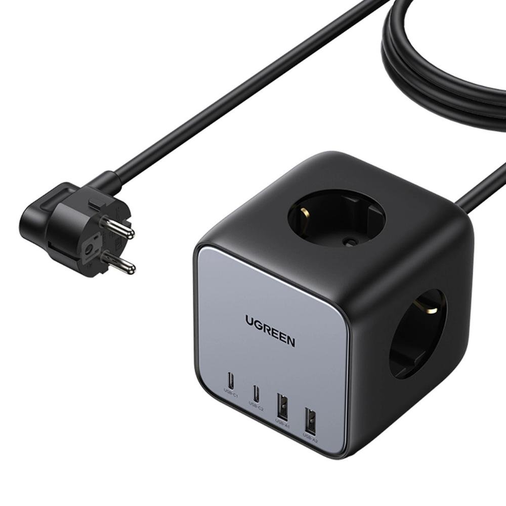 0080901_0 Ugreen Power Strip Cube EU CD268 65W 1.8m black (60113B) (UGR60113B)