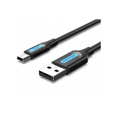 VENTION USB 2.0 A Male to Mini-B Male Cable 0.25M Black PVC Type (COMBC) (VENCOMBC)